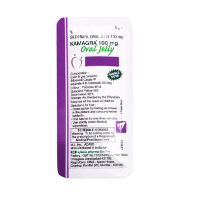 Kamagra 100 mg Oral Jelly Black Currant Flavour (รสแบล็คเคอเรนท์)