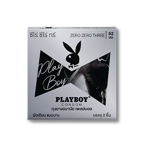 ถุงยาง Playboy Condom 003 บาง 003 ผิวเรียบบาง ใส นุ่ม (XCPB101)