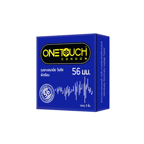 ถุงยางอนามัย วันทัช 56 One Touch 56 (ผิวเรียบ ไซต์ 56) (บรรจุ 3ชิ้น/กล่อง) (XCON116)