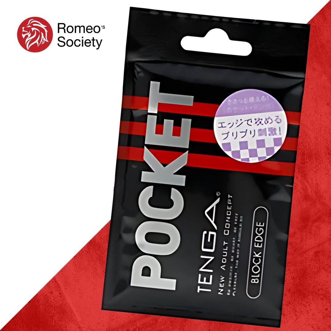 Tenga Pocket Block Edge Series Black (สำหรับพกพา) / Pocket Tenga Block Edge (สำหรับพกพา สีดำ)