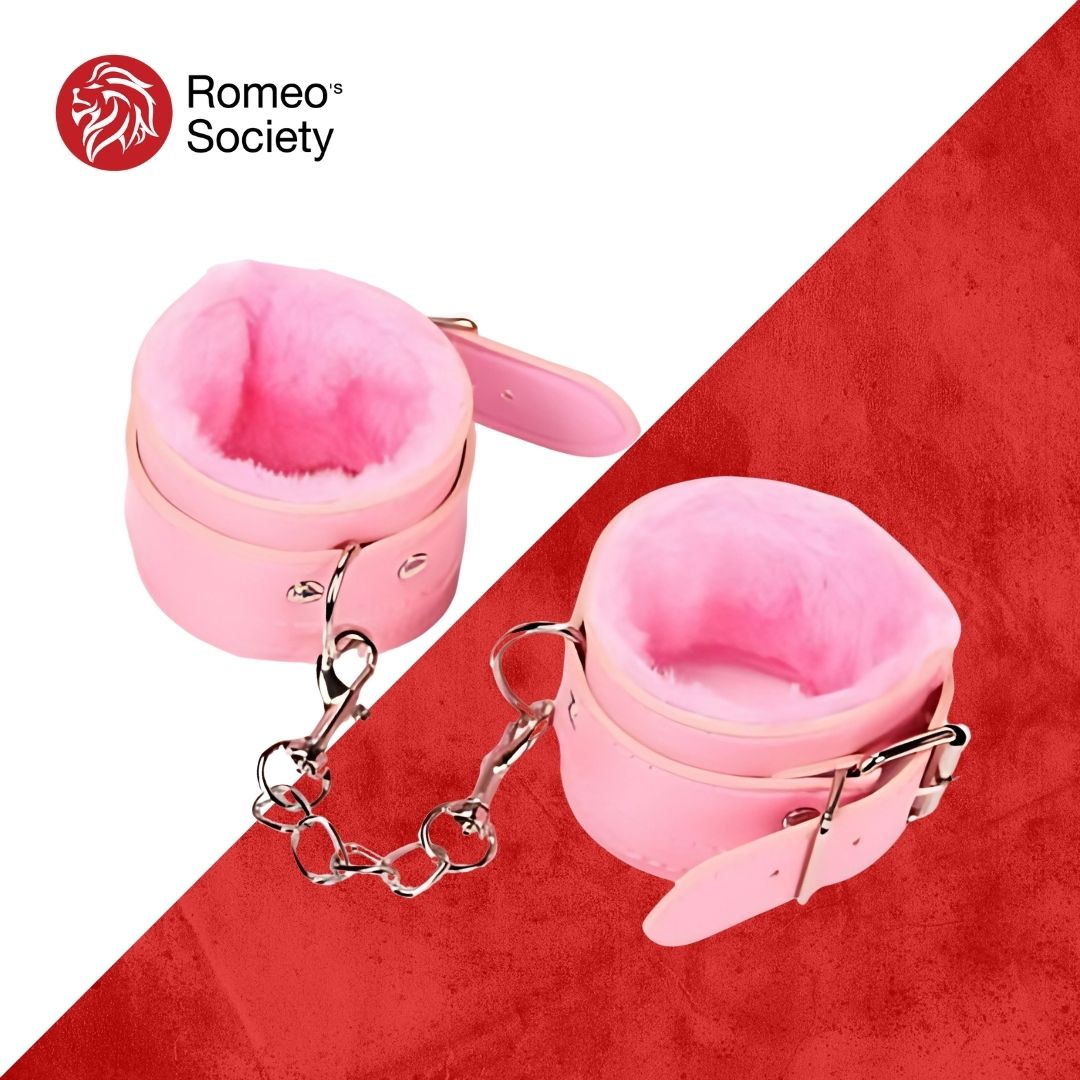 Soft Leather Handcuffs Pink (กุญแจมือ)