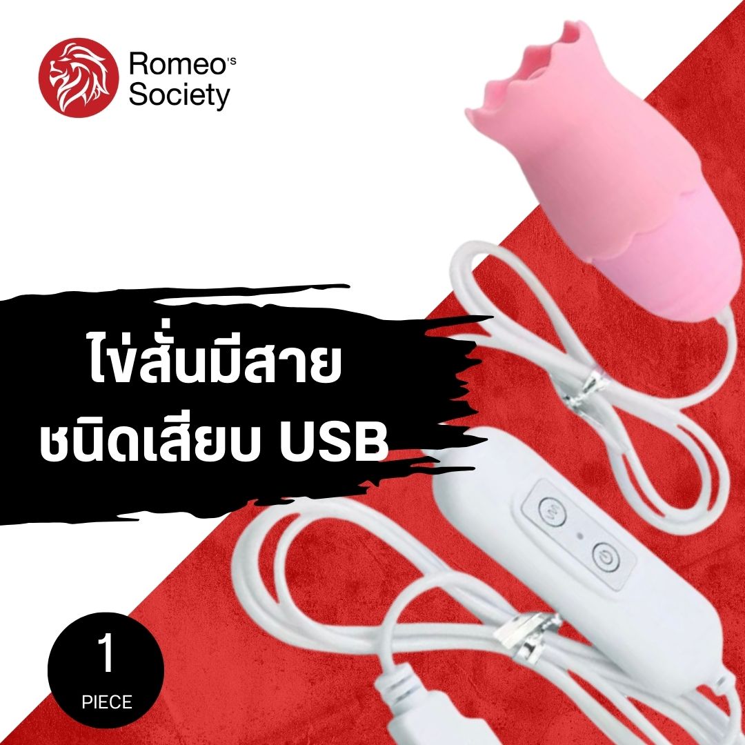 Single Egg Vibrator 10 Function USB Pink (อุปกรณ์สั่นลิ้น USB) (XTRV122)